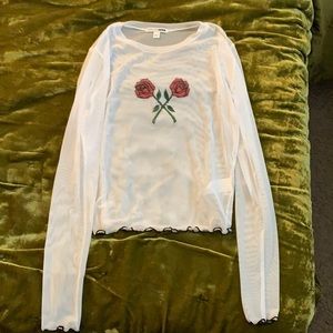 Fashion nova mesh rose top